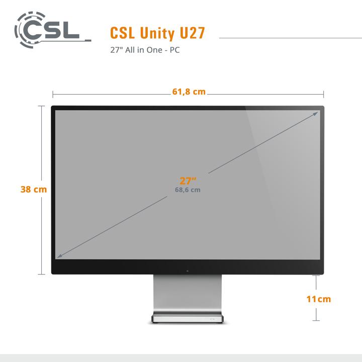 Image du produit CSL All-in-One-PC Unity U27 2000 Go 16 Go RAM Win 11 Famille (Intel Core i5-1235U, 16 Go, 2000 Go, Intel Iris Graphics)