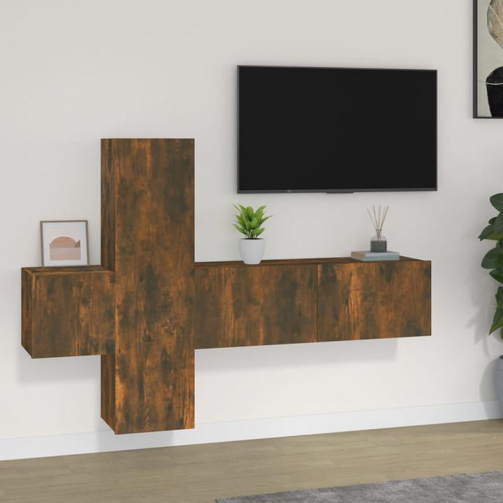 Produktbild VidaXL 3-tlg. TV-Schrank-Set Räuchereiche Holzwerkstoff,Farbe (100 x 30 x 30 cm)