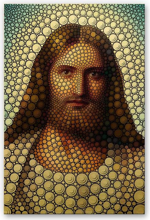 Actual product image Trenddeko Gold Effect - Ben Heine - Circlism JesusChristus (70 x 100 cm)