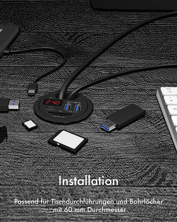 Produktbild Icy Box Ib-Hub1404 (USB-A, 3 Ports)