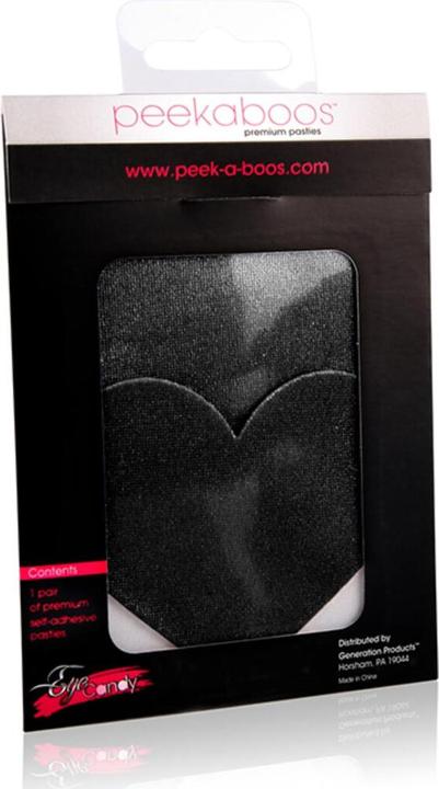 Actual product image Peekaboos Peekaboo Pasties Black Satin Heart