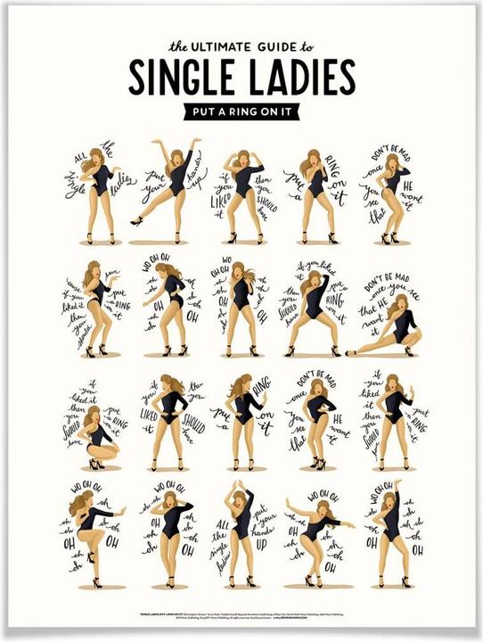 Produktbild Trenddeko Tohmé - Single Ladies (24 x 30 cm)