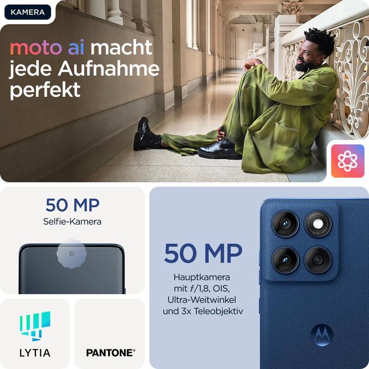 Produktbild Motorola Edge 60 (512 GB, Pantone Gibraltar Sea, 6.67", Dual SIM, 50 Mpx, 5G)
