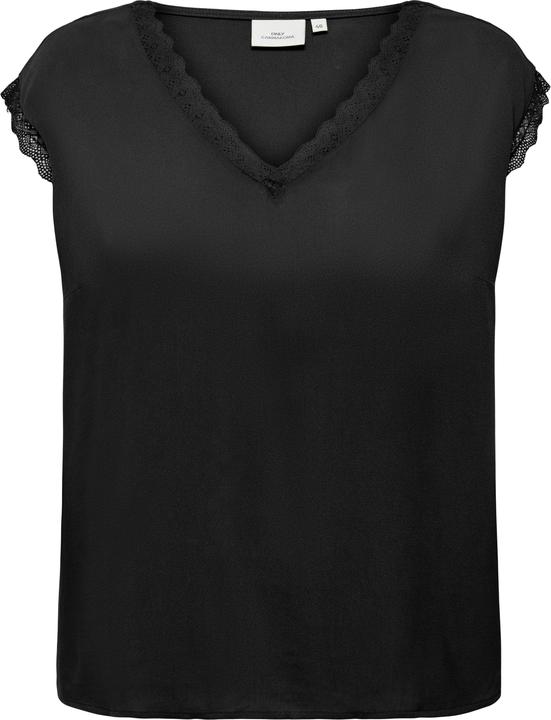 Only Curvy V-Ausschnitt Bluse mit kurzen Ärmeln