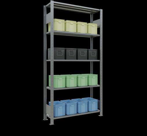 Actual product image Schulte Lagertechnik MULTIplus150 boltless basic shelving system with length ledgers