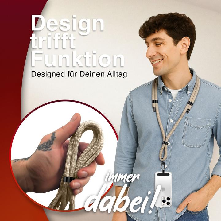 Actual product image Nalia HoldMe Lanyard Handykette - Universal Trageband für Smartphones - Verstellbar, Soft & Elastisch