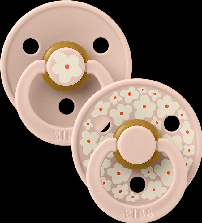 Actual product image Bibs Studio Nuggi Colour 2 PACK Latex Round 6-12m Jasmine Blush Mix (2 x, 6 - 12 M.)