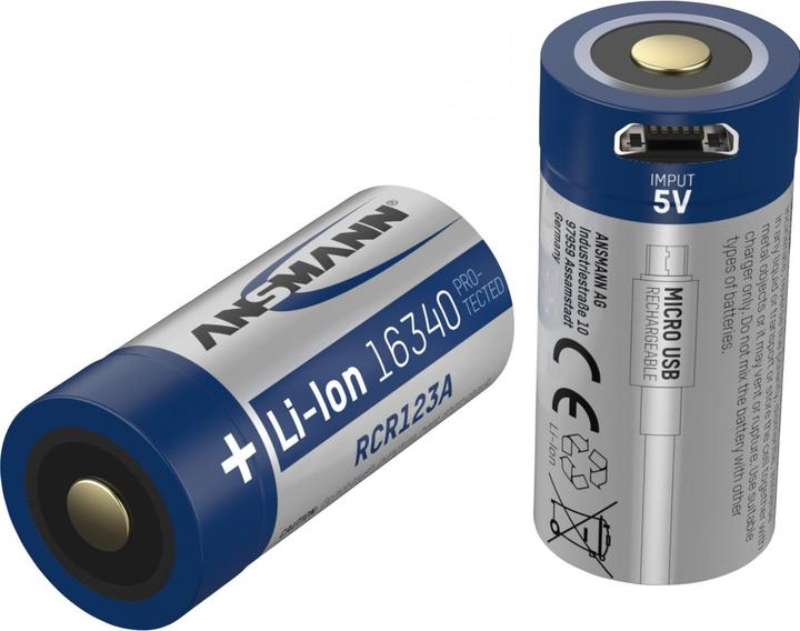 Actual product image Ansmann 16340 Li-Ion battery (1 pcs., 16340, 850 mAh)