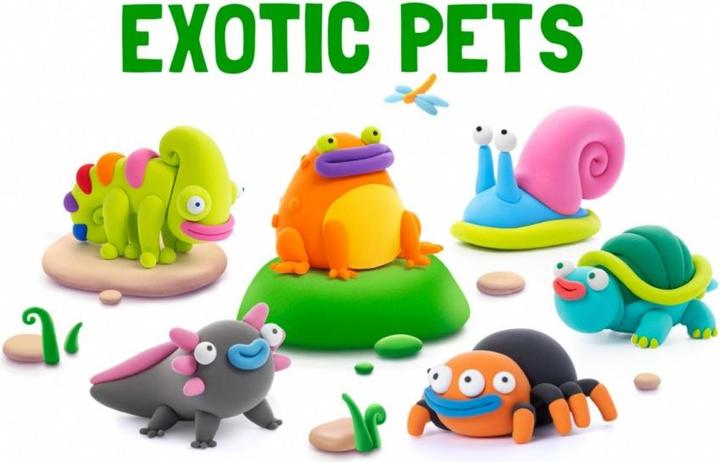 Produktbild Hey Ton Kunststoff Masse Exotische Tiere 15 Dosen 15025CEE