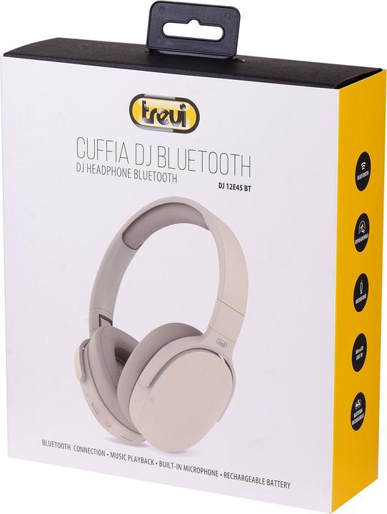 Produktbild Trevi DJ 12E45 BT Kabelgebundenes und schnurloses Headset A Pavilion Musik und Bluetooth-Anrufe Creme (7 h, Kabelgebunden)