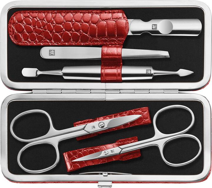 Actual product image Zwilling Classic Inox frame case, 5-pcs | cowhide | red