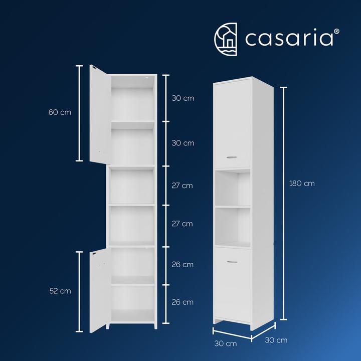 Produktbild Casaria Badezimmerschrank (30 x 30 x 180 cm)