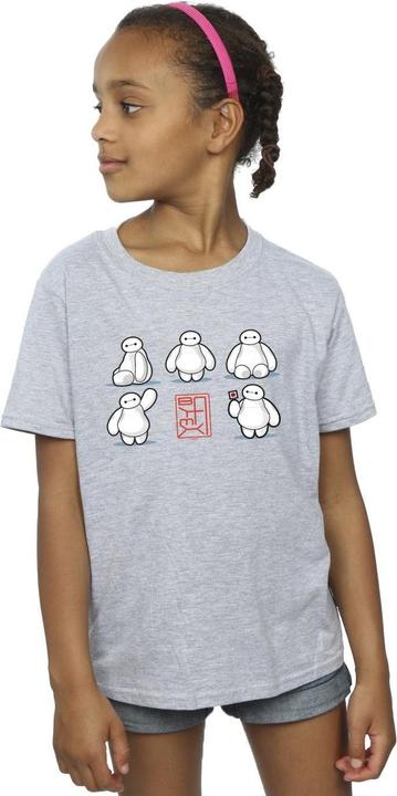 Actual product image Disney Girls Big Hero 6 Baymax Many Poses Cotton T-Shirt (152, 158)