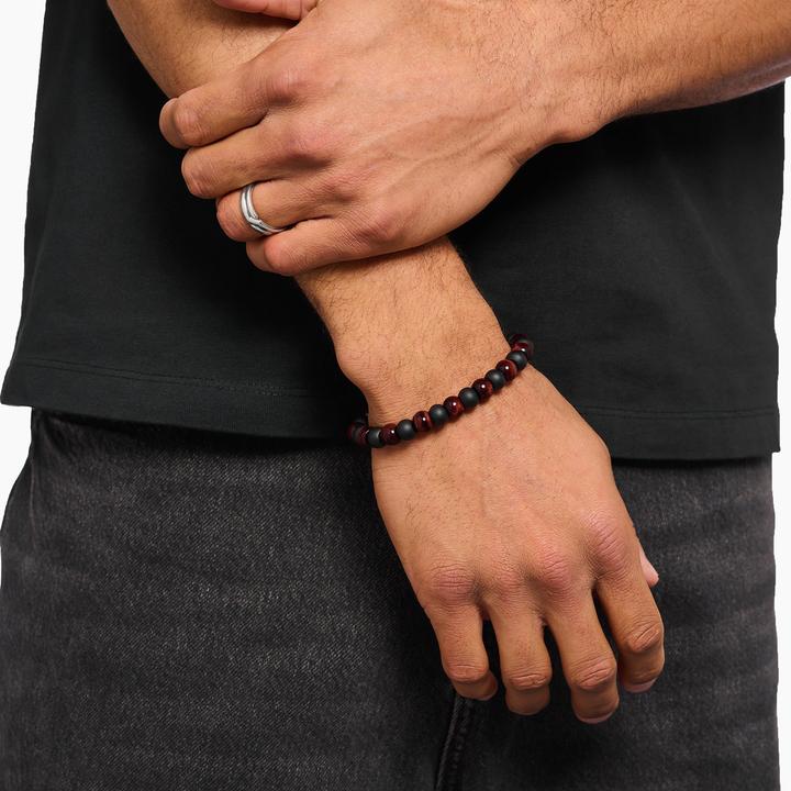 Produktbild Thomas Sabo Armband Obsidian und rotes Tigerauge (19 cm, Silber 925)