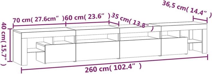 Actual product image VidaXL Alana (280 x 36.5 x 40 cm)