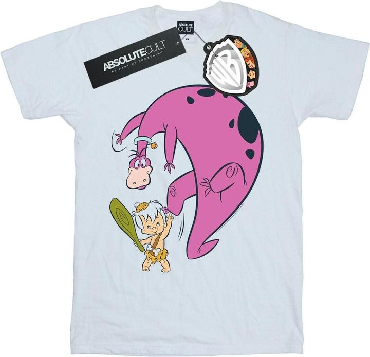 Actual product image The Flintstones Womens/Ladies Bamm Bamm And Dino Cotton Boyfriend T-Shirt (4XL)