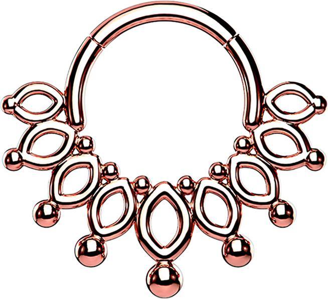 Produktbild Star Piercing Micro Segmentring klappbar rosegold Krone mit Kugeln (Chirurgenstahl 316L, ohne Messing)
