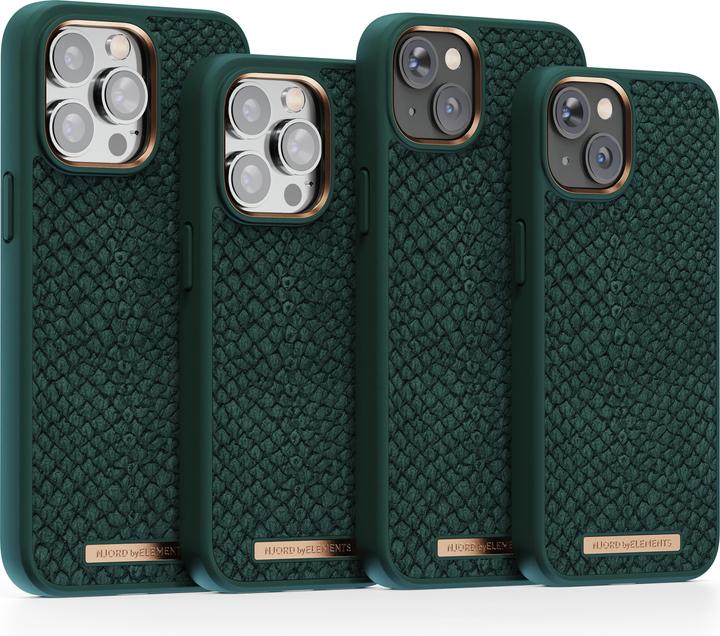 Actual product image Njord Hard Cover Salm.Leather Magsafe Case green (Apple iPhone 14 Pro Max)