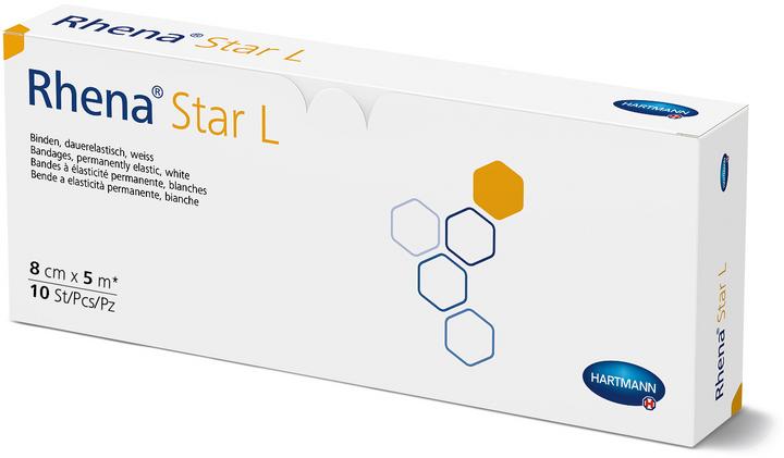 Produktbild Rhena Star L Elastische Binden 8cmx5m weiss