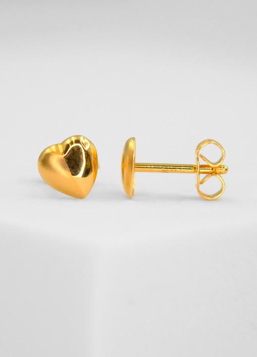Actual product image Muau Stud earrings heart yellow gold 750, 6mm (750/18K yellow gold)