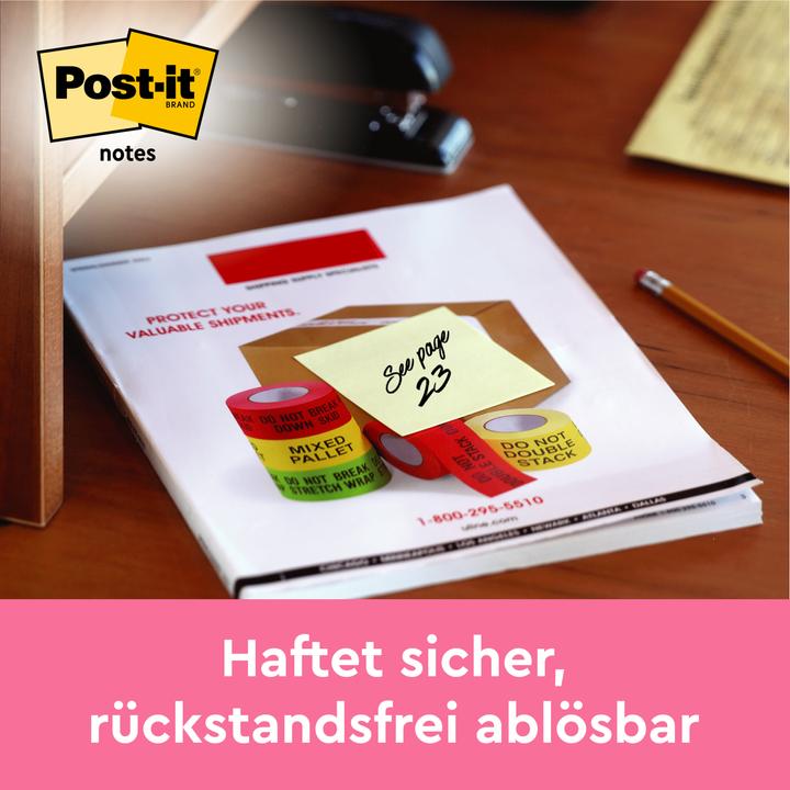 Image du produit Post-it Papillons adhésifs Standard 655 jaune 12 blocs (127 x 76 mm)