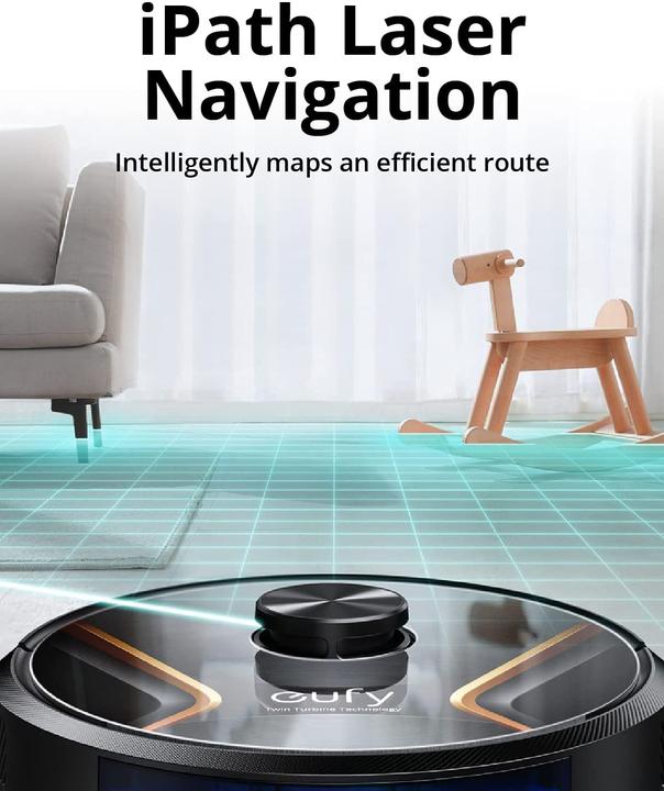 Image du produit eufy RoboVac X8 Robot Aspirateur Noir Compatible avec Amazon Alexa, compatible avec Google Home, Vocal... (Robot d'aspiration et de nettoyage)