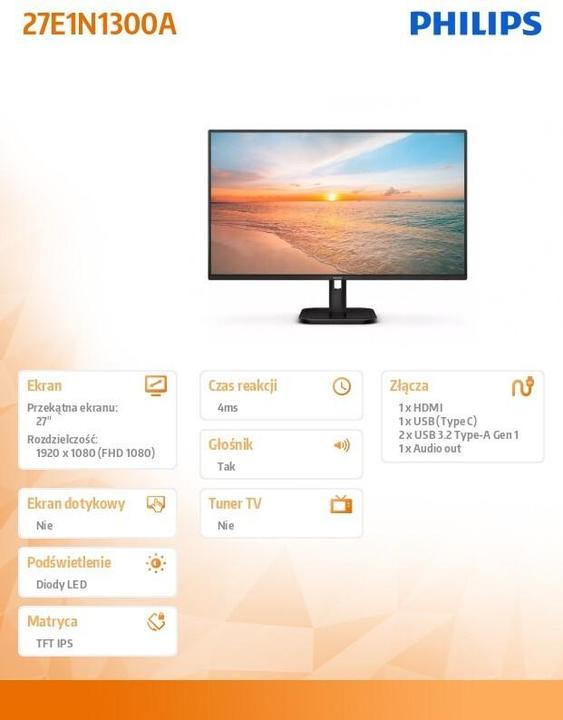 Produktbild Philips 27E1N1300A/00 (1920 x 1080 Pixel, 27")