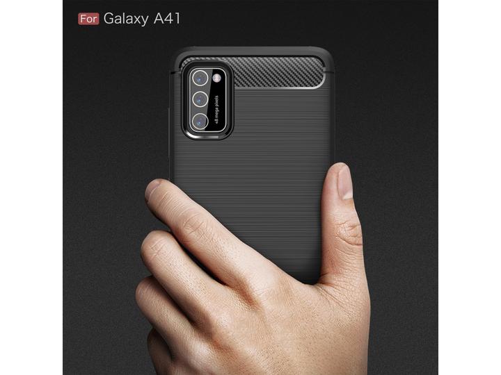 Actual product image Screenguard Samsung Galaxy A41 Cover Carbon Brushed Soft TPU (Samsung Galaxy A41)