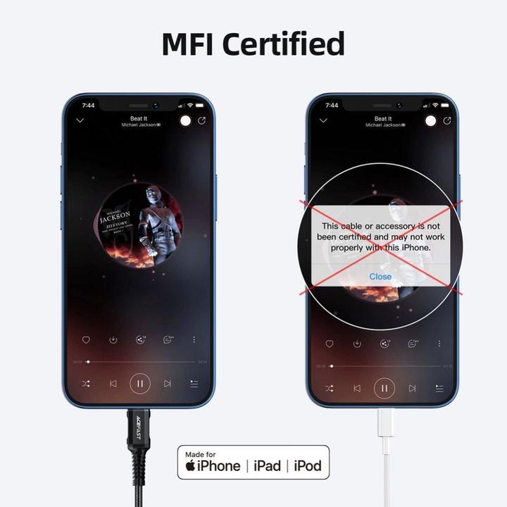 Image du produit Acefast Câble audio MFI Lightning - mini jack 3,5 mm (femelle) 18 cm, AUX gris (C1-05 gris foncé) (0.18 m)