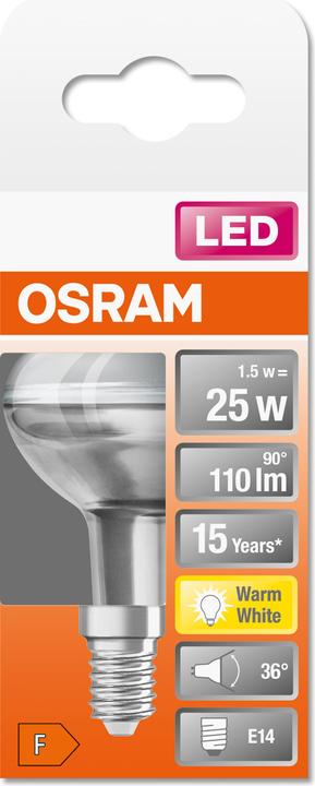 Produktbild Osram Star R50 (E14, 1.50 W, 110 lm, 1 x, F)
