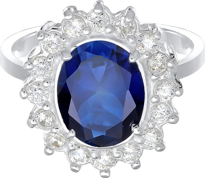 Image du produit Elli Bague Cocktail Bleu Saphir Royal Zirconia 925 Argent (54, Argent 925)
