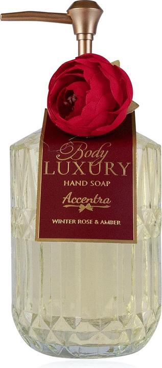 Image du produit Accentra Distributeur de savon liquide BODY LUXURY en verre, parfum : Winter Rose & Amber (Appareils, 380 ml)
