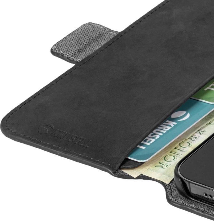 Productafbeelding Krusell Leren PhoneWallet Apple iPhone 13 Pro zwart (62395) (Apple iPhone 13 Pro)