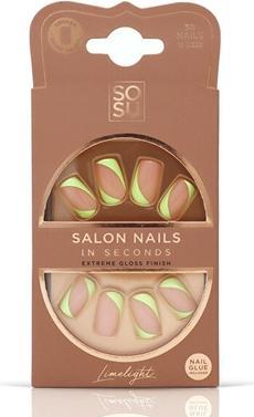 Actual product image Sosu Cosmetics - Artificial nails Limelight (Salon Nails) 30 pcs