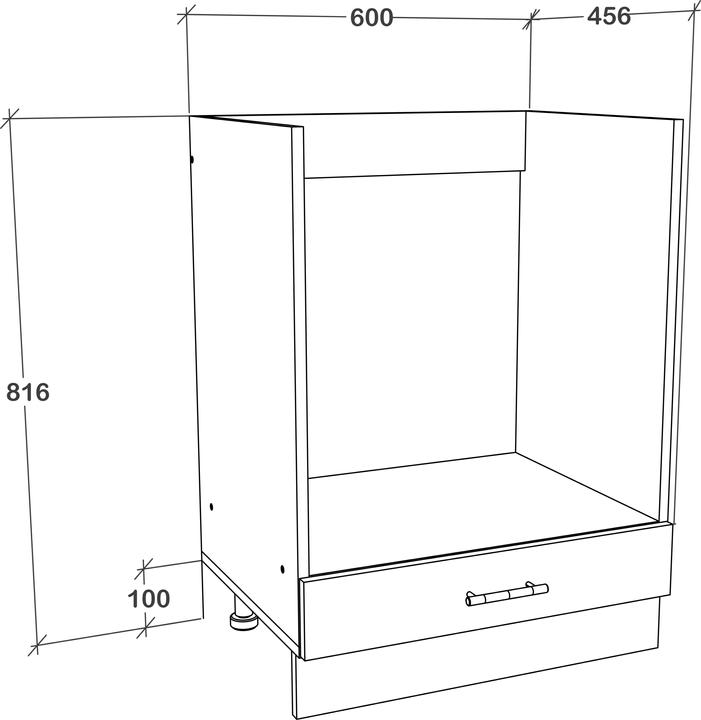 Actual product image VCM Oven Cabinet Width 60 cm Stove Conversion Cabinet Oven Cabinet Esilo Additional Compartment Flap (60 x 46 x 82 cm)