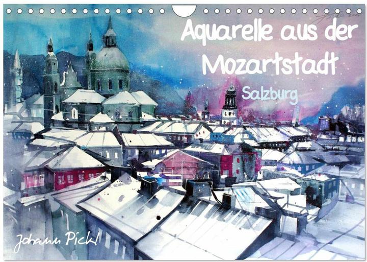 Produktbild Aquarelle aus der Mozartstadt Salzburg (Wandkalender 2025 DIN A4 quer), Monatskalender (A4, Deutsch)