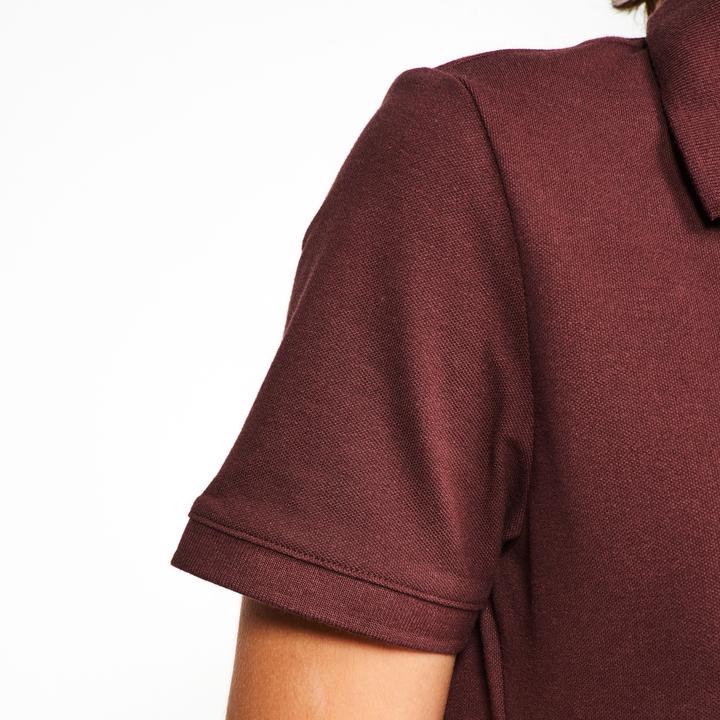 Produktbild Inesis Damen Golf Poloshirt kurzarm Baumwolle - MW500 dunkelbraun (S)