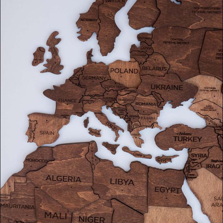Image du produit Enjoy The Wood Carte du monde en 3D (90 x 150 cm)