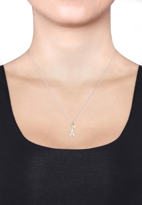 Actual product image Elli Necklace Eiffel Tower Heart Matt 925 Sterling Silver (925 Sterling silver rose gold, No stone, 45 cm)