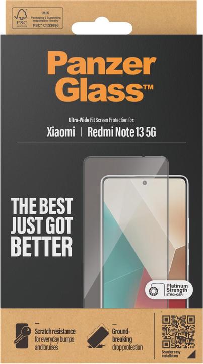 Produktbild PanzerGlass Ultra-Wide Fit (1 Stück, Xiaomi Redmi Note 13 Pro 4G, Xiaomi Redmi Note 13 5G)