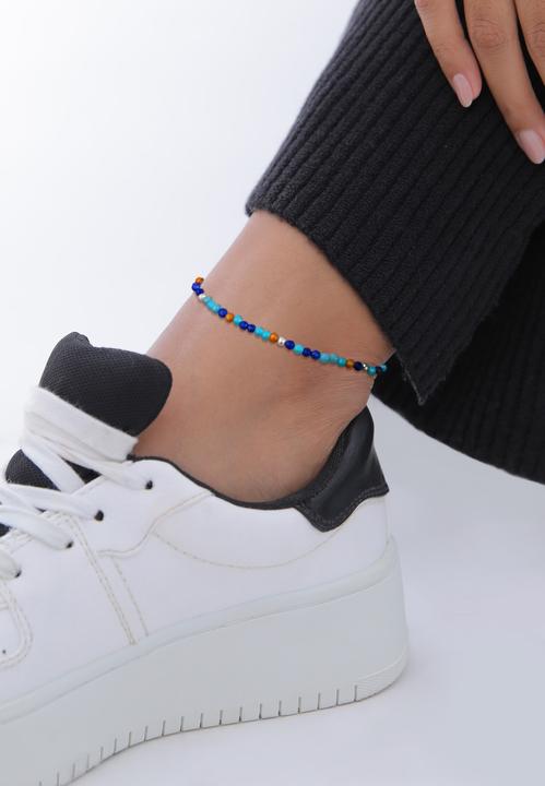 Image du produit Elli Bijoux de pied Agate Boules Bleu Multicolore Argent 925 (Acier inoxydable, Argent sterling 925, Agate, 22 cm)