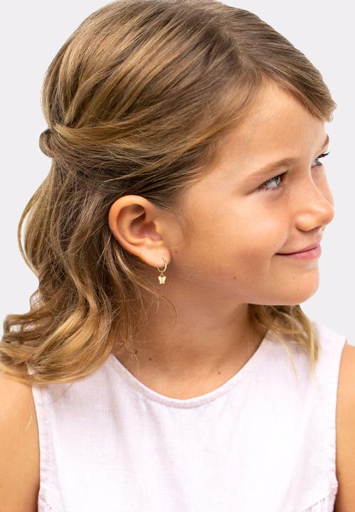 Immagine prodotto Elli Orecchini Bambini Creoli Farfalla Argento 925 Placcato Oro (Argento 925)