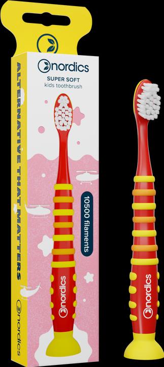 Produktbild Nordics Kinderzahnbürste 10500 Super Soft Rot - Gelbe Rocket (Weich, 1 x)