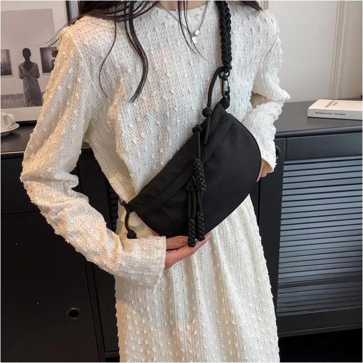 Actual product image Only-Bags.Store Casual Solid Colour Chest Bag Large Capacity Waist Pack Bags Canvas Shoulder Crossbody Bags