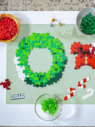 Actual product image Plus-Plus Puzzle by Number - Christmas wreath