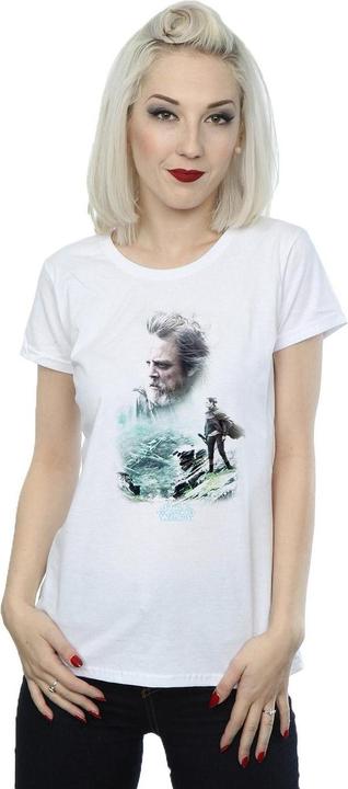 Actual product image Star Wars Womens/Ladies The Last Jedi Luke And Rey Cotton T-Shirt (XL)