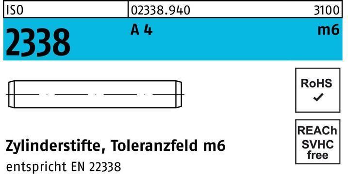 Produktbild Reyher Zylinderstift ISO 2338 4 m6 x 20 A 4 ISO 2338