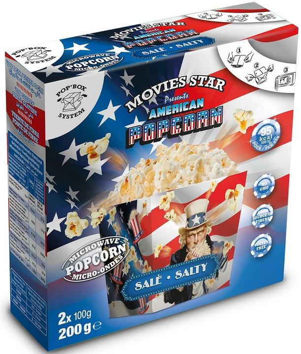Image du produit Movies Star Pop Box Sel pour pop-corn au micro-ondes 2 x 100 g (300 g)