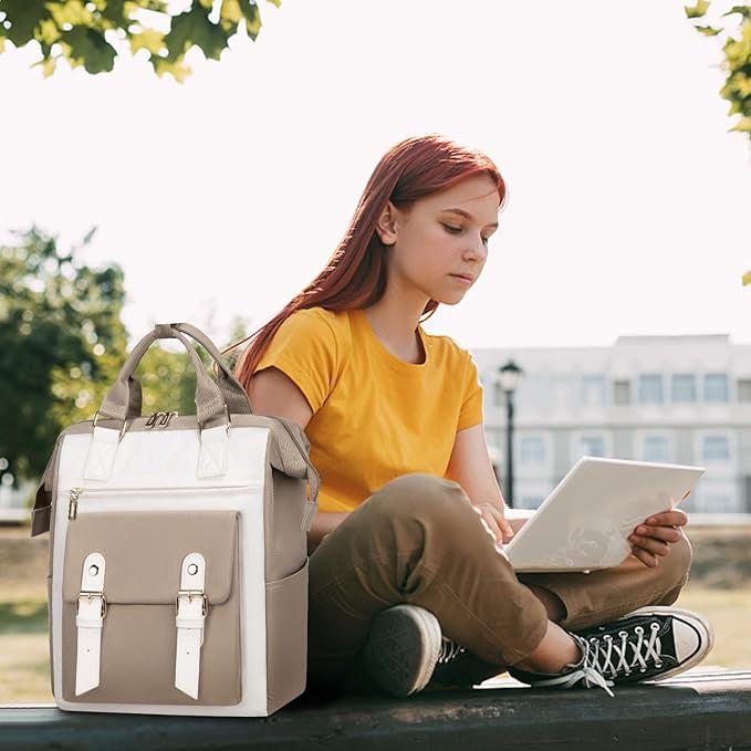 Actual product image Only-Bags.Store Stylish small laptop backpack - Fashionable college daypack with adjustable straps, robust