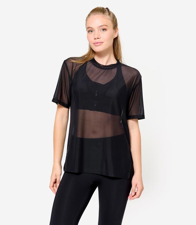 Actual product image Domyos T-Shirt Damen Netz locker - schwarz (XS)